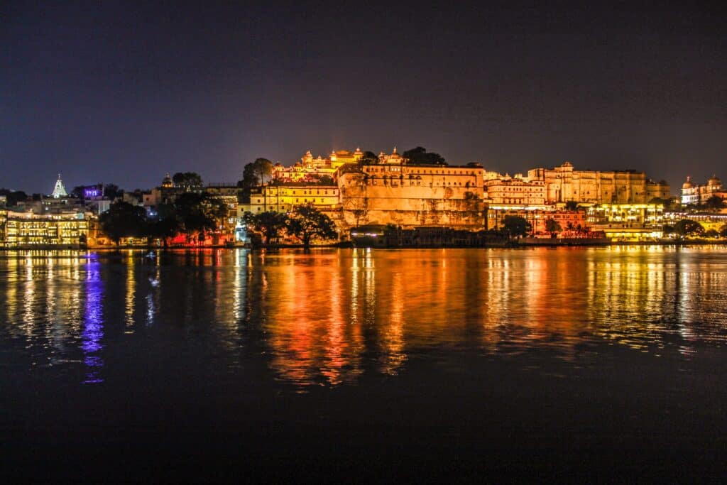 The City Palace bathed in gold- One of the best places to visit in Udaipur