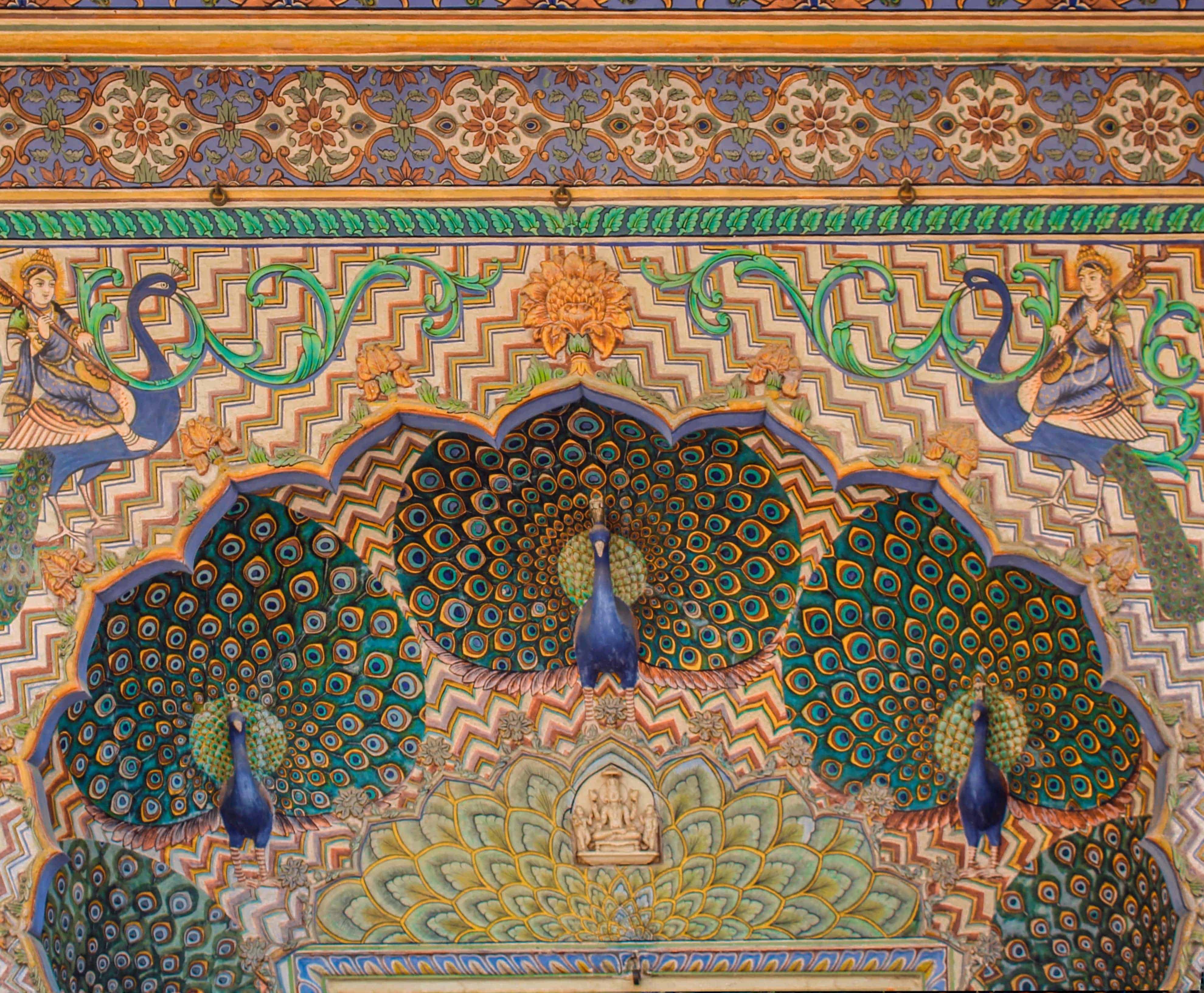 The enticing peacock murals